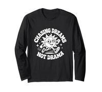 Chasing Dreams Not Drama Motivational Retro Sun Quote Long Sleeve T-Shirt
