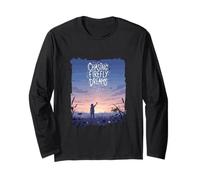 Chasing Firefly Dreams Whimsical Night Sky Scene Long Sleeve T-Shirt
