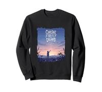 Chasing Firefly Dreams Whimsical Night Sky Scene Sweatshirt