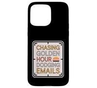 Chasing Golden Hour Dodging Emails - Witty Humor Case for iPhone 15 Pro Max