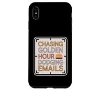 Chasing Golden Hour Dodging Emails - Witty Humor Case for iPhone XS Max