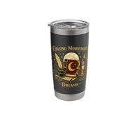 Chasing Moonlight Dreams Vintage Celestial Book Stainless Steel Insulated Tumbler