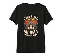 Chasing Morels Not Crowds Mushroom Hunter Premium T-Shirt