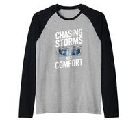 Chasing Storms Not Comfort Tornado Storm Chaser Raglan Baseball Tee