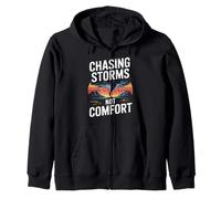 Chasing Storms Not Comfort Tornado Storm Chaser Zip Hoodie