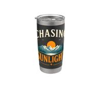 Chasing Sunlight Mountain Sunset Hiking Stainless Steel Insulated Tumbler