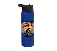Chasing Sunsets Cycling Adventure Stainless Steel Insulated Water Bottle