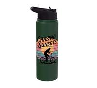 Chasing Sunsets Cycling Adventure Stainless Steel Insulated Water Bottle