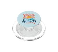 Chasing Sunsets Retro Beach Coastal Vibes PopSockets PopGrip for MagSafe