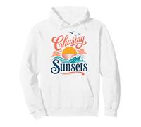 Chasing Sunsets Retro Beach Coastal Vibes Pullover Hoodie