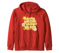 Chasing Sunshine Trusting His Design Christian Daisy Summer Zip Hoodie