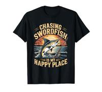 Chasing Swordfish is My Happy Place Deep Sea Fishing Value Graphic T-Shirt