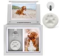 Chasing Tails Premium White Pet Urn - Large Memorial Dog Ashes for Keepsake, Urns for Dogs or Cats, Pet Urns for Memorial - with Paw Print and Photo Album