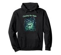Chasing the Night Woodland Wildlife Nature Pullover Hoodie