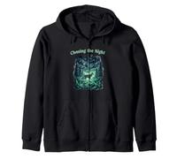 Chasing the Night Woodland Wildlife Nature Zip Hoodie
