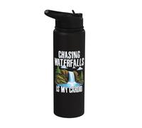 Chasing Waterfalls is My Cardio Stainless Steel Insulated Water Bottle