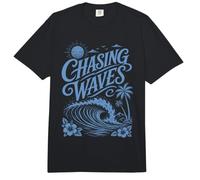 Chasing Waves Tropical Surf Hawaii Ocean Palm Tree Beach Art Comfort Colors Adult Heavyweight T-Shirt