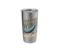 Chasing Wind Not Deadlines Kitesurfing Saying Stainless Steel Insulated Tumbler