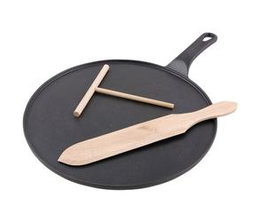Chasseur Cast Iron Crepe Pan Set, Matt Black, 30 cm