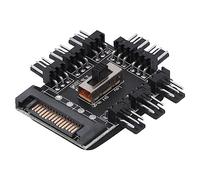 Chassis Fan Hub, 8 Way Splitter Speed Controller, 3 Gears Adjustable SATa Interface Connector, PC Case Internal Motherboard Fan Power Extension Cable for 3 Pin Interface Fans