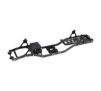 Chassis Set For 1 10 RC Crawler With Carbon Fiber Rails Metal Brace Skid Plate Shock Mount Radio Box Tray Compatible With RC Car RC 1 10 Scale(Black Set)