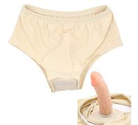 Chastity Belt Chastity Belt Briefs with Internal Dildo Anal Plug Butt Plug Sexy Pants Underwear Erotic Lingerie Masturbation Sex Toy for Women and Men Flesh(M)