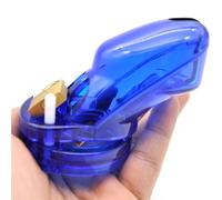 Chastity Belt Chastity Cage Men Cb6000 Series Available in 5 Sizes Plastic Cock Ring Bondage Sex Toy Men SM Couple(Blue)