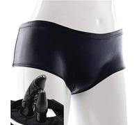 Chastity Belt Female Briefs with Inner Dildo and Anal Plug Butt Plug Chastity Belt Sexy Pants Underwear Erotic Lingerie Masturbation Sex Toy for Women(L)
