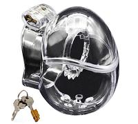 Chastity Belt for Men, Full Bondage Penis Cage Extreme Cb6000 Egg Type Chastity Cage Pc Transparent Chastity Cage Cook Cage Chastity Cage SM Fetish Sex Toys for Men(Dornig,48mm)