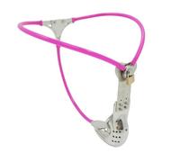 Chastity Belt Stainless Steel Male Chastity Belts Steel for Men Male Sissy for Men Timer Padlock Sissy Panties Band Band Device Anti-Off the Belt Size is Adjustable,pink-60-90cm