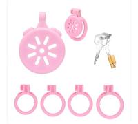 Chastity Cage Devices Cock Cage Penis Bondage for Men Sex Toys Chasity Lock Inverted Invisible with 4 Cock Rings,Urethral Sound Catheter Plug