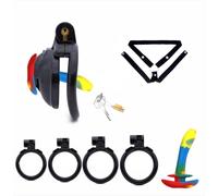 Chastity Cage Devices Cock Cage Penis Exercise Bondage for Men, Sex Toys Sissy Chasity Lock Inverted Invisible with 4 Cock Rings,Elasticity Belt Urethral Sound Catheter Plug Accessories