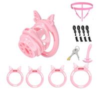Chastity Cage Devices Lightweight Cock Cage Penis Bondage Exercise Sex Toys for Men Chasity Lock SM Inverted Invisible Use with 4 Silicone Cock Rings for Male(ZF,S)