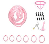 Chastity Cage Devices Lightweight Cock Cage Penis Bondage for Men Sex Toys Chasity Lock Inverted Invisible Use with 6 Cock Rings,Elasticity Belt Urethral Sound Catheter Plug Accessories