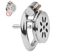 Chastity Cage Inverted Chastity Devices with Metal Urethral Catheter for Men Metal Sissy Flat Chastity Lock SM Sex Toys with Invisible Lock to Prevent Erection Bondage for Male
