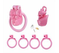 Chastity Cage Lock Plastic for Men, Cock Device Lightweight, Male BDSM Bondage Couples Intimate Play Accessory Belt Resin