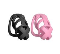 Chastity Cage Male Bondage Device Lockable Cock Cage Ring Wearable Easy Use Anti Masturbation Kit Toys for Adult Men Games(Black-Bent Ring-L)