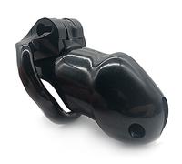 Chastity Cage |Male Resin Chastity Devices for Beginner |Adult Sex Toy for Men |5 Color Short&Long Cage |2 Sets MagicLockers |4 Sizes Rings Included (Black,Short)
