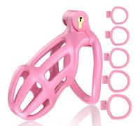 Chastity Cage Male Sex Toys, Chastity Devices Bondage Cock Cage for Men Erection Control, 3D Printing Male Chastity Lock Lightweight Cage with 5 Ball Rings, Sex Toys for Men