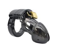 Chastity Cage Male Sex Toys Man Chastity Device Cock Cage with Adjustable Size Rings Brass Lock Locking Erotic Urethral Products Black One Size