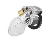 Chastity Cage Male Sex Toys Man Chastity Device Cock Cage with Adjustable Size Rings Brass Lock Locking Erotic Urethral Products White One Size