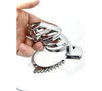 Chastity Cage with Adjustable Ring,Chastity CBT Restraint Сuff Ring for Male
