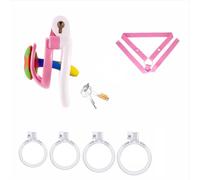 Chastity Lock Chastity Cage Penis Bondage Devices Lightweight for Men with 4 Cock Rings Inverted Invisible Beginners to Prevent Erection for Male