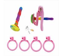 Chastity Lock Chastity Cage Penis Bondage Devices Lightweight for Men with 4 Cock Rings Inverted Invisible Beginners Sexual to Prevent Erection Bondage for Male