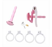 Chastity Lock Chastity Cage Penis Bondage Devices Lightweight for Men with 4 Cock Rings Inverted Invisible Beginners to Prevent Erection for Male