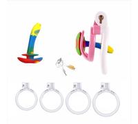 Chastity Lock Chastity Cage Penis Bondage Devices Lightweight for Men with 4 Cock Rings Inverted Invisible Beginners to Prevent Erection for Male