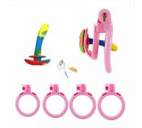 Chastity Lock Chastity Cage Penis Bondage Devices Lightweight for Men with 4 Cock Rings Inverted Invisible Beginners Sexual to Prevent Erection Bondage for Male