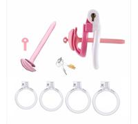 Chastity Lock Chastity Cage Penis Bondage Devices Lightweight for Men with 4 Cock Rings Inverted Invisible Beginners to Prevent Erection for Male