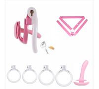 Chastity Lock Chastity Cage Penis Bondage Devices Lightweight for Men with 4 Cock Rings Inverted Invisible Beginners to Prevent Erection for Male