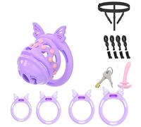 Chastity Lock Lightweight Chastity Cage Devices SM Adult Toys Inverted Cock Cage Penis Exercise Sex Toys Invisible Use with 4 Silicone Cock Rings for Male(ZZ,S)